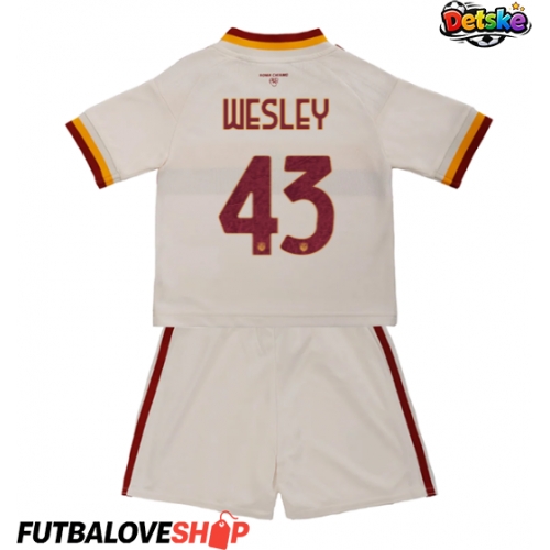 Dres AS Roma Wesley Franca #43 Preč pre deti 2026-27 Krátky Rukáv (+ trenírky)